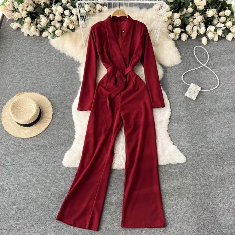 sd-18427 jumpsuit-wine red